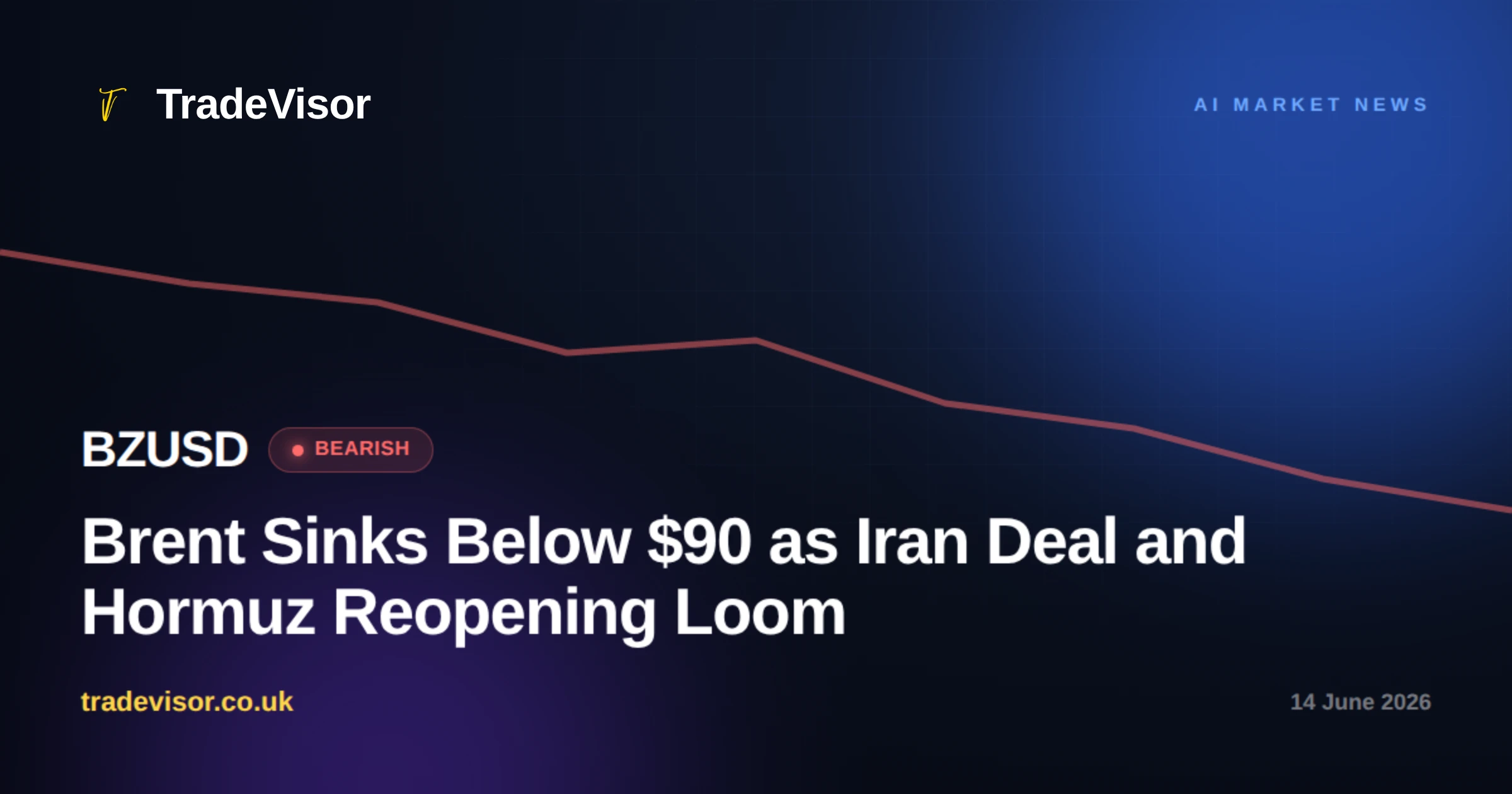 Brent Sinks Below $90 as Iran Deal and Hormuz Reopening Loom
